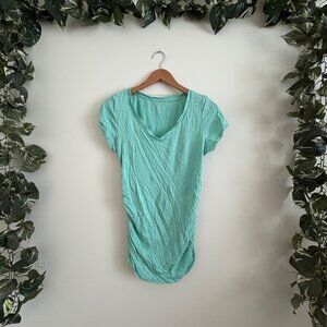 Liz Lange Maternity Short Sleeve Ruched Side Shirt Mint Green Women’s Size S